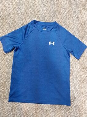 Boy's Under Armour Blue Crewneck Athletic Tee